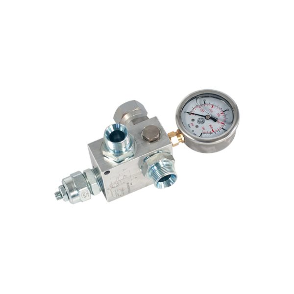Pressure relief valve with manometer