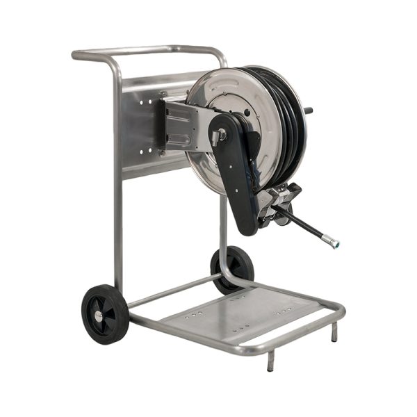 2 wheels trolley in stainless steel AISI 304, dimensions 780x850x970 mm, for manual hose reels installation