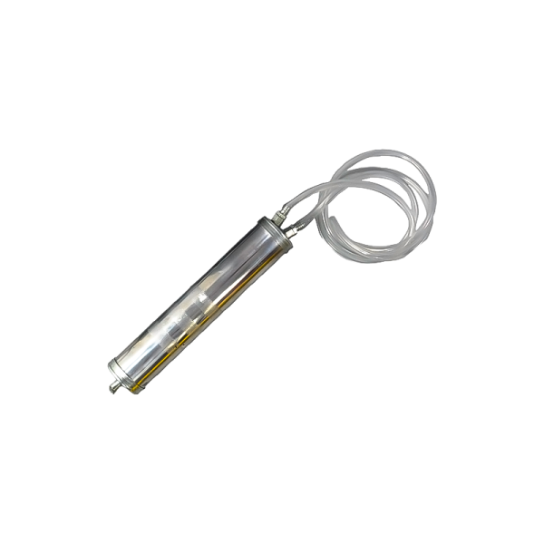 Double acting syringe with rigid pipe for oil, antifreeze, fuel, washer fluid, capacity 500 ml