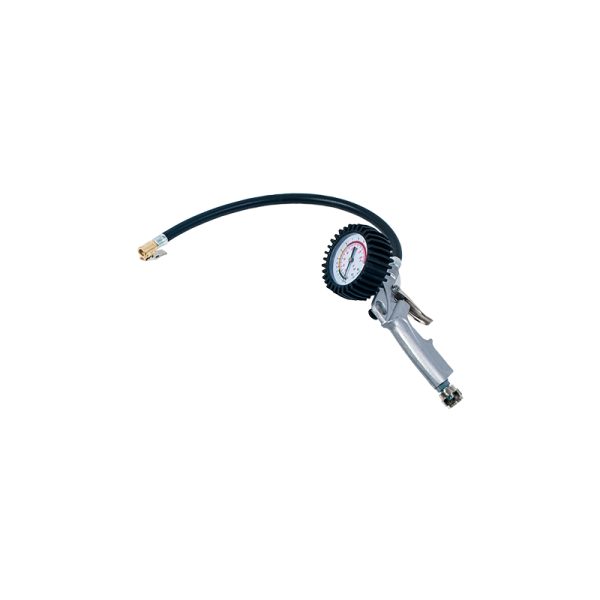 Tyre inflating gun with gauge