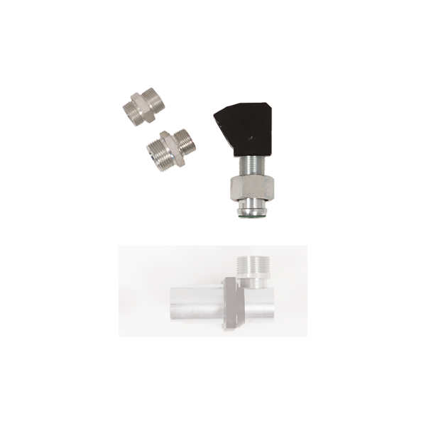 Hose connection adaptors in galvanized steel/anodized aluminum for hose reel, 3/4" M, internal Ø 19 mm