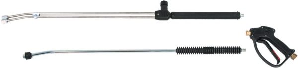 Wash gun for hot water high pressure cleaners