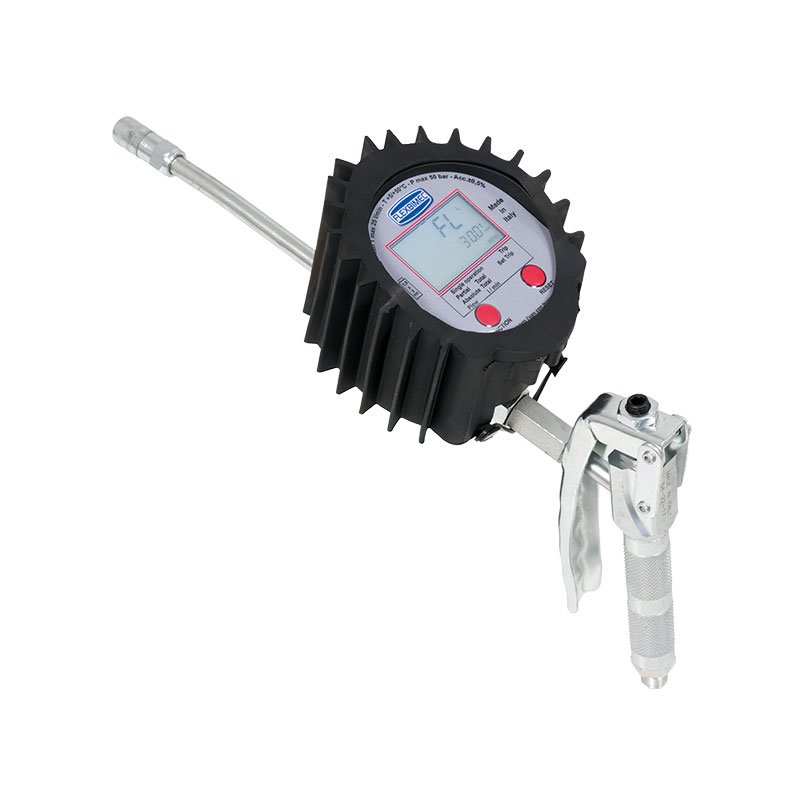 Electronic oval gears flow meter for grease series "2TT Grease Neptune" with rigid outlet and 1/4" BSP (M) connection