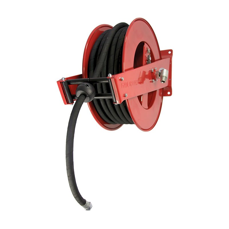 Spring driven hose reel painted steel standard series with hose Ø 1/2" - L. 20 m for oil and antifreeze