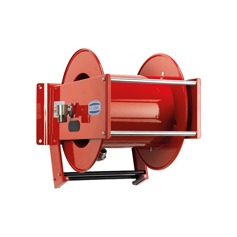 Spring driven painted steel hose reel heavy duty series equipped with hose Ø 1" - L. 15 m for diesel