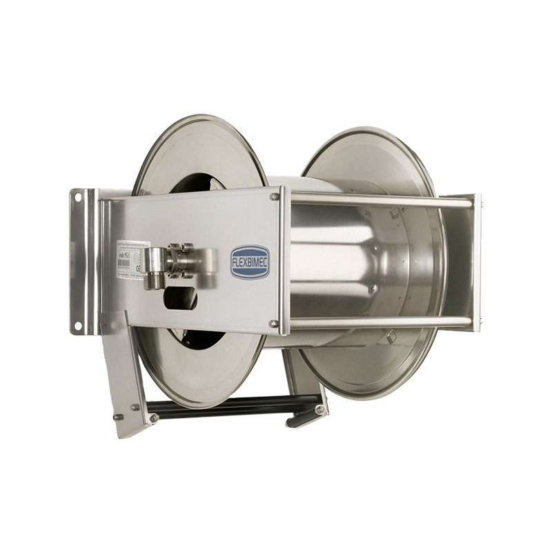 Spring driven stainless steel hose reel heavy duty series equipped with hose Ø 1" - L. 15 m for diesel