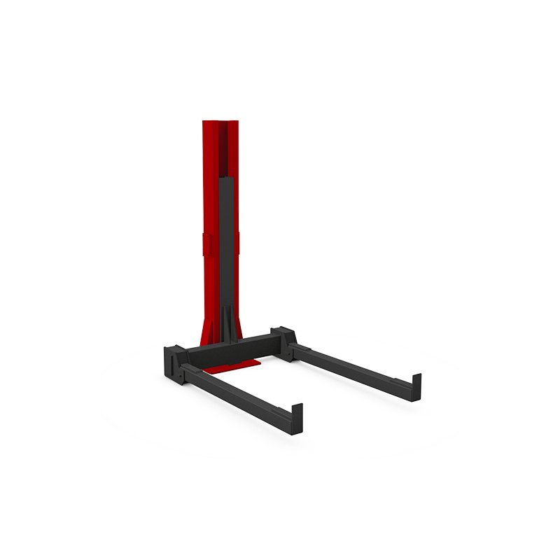 One-column lifting ramp for vehicles, specifically manufactured for end-of-life vehicle drainage