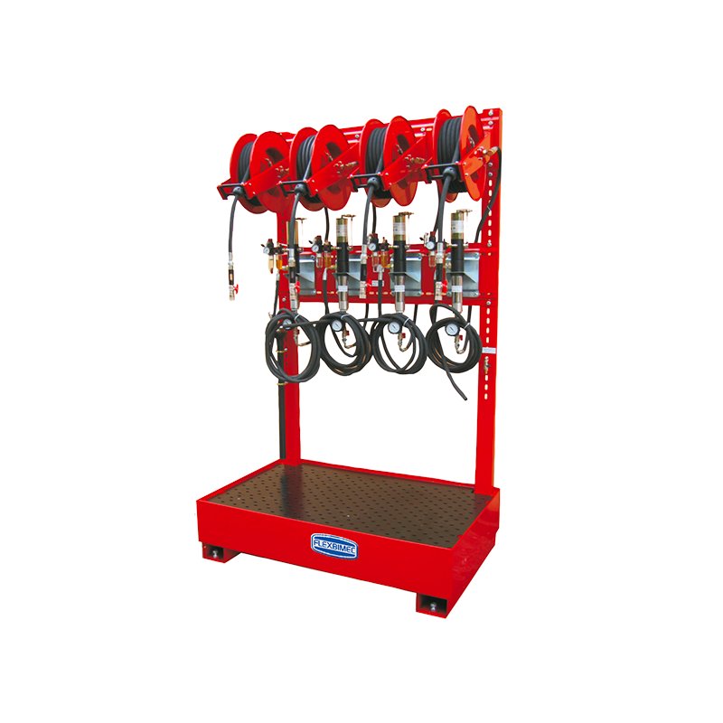 Kit for evacuating lubricants with steel framework and collecting tank for end-of-life vehicles - Kit for n. 4 fluids