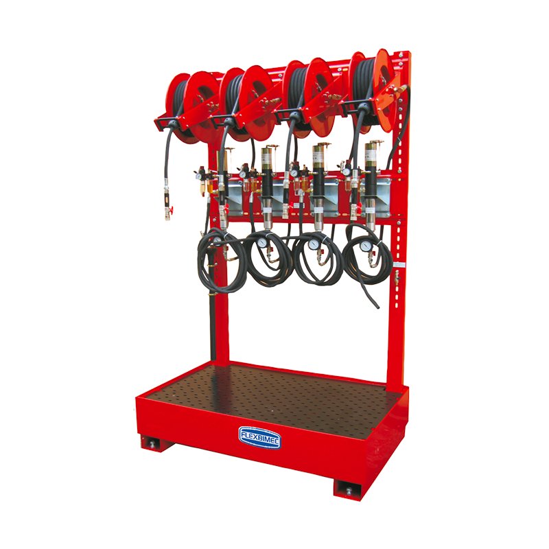 Kit for evacuating lubricants with steel framework and collecting tank for end-of-life vehicles - Kit for n. 3 fluids