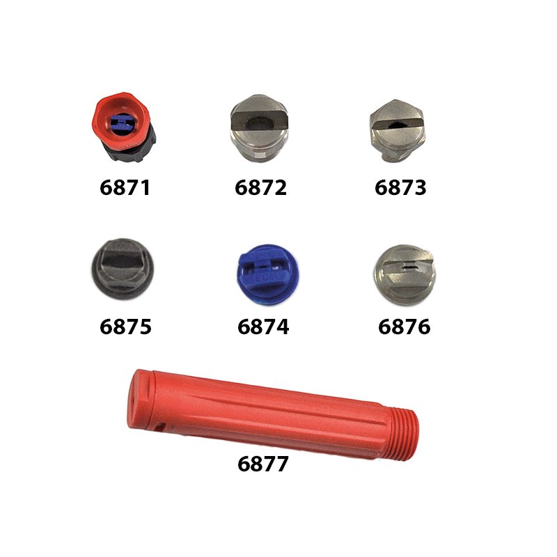 Plastic nozzle for sprayers