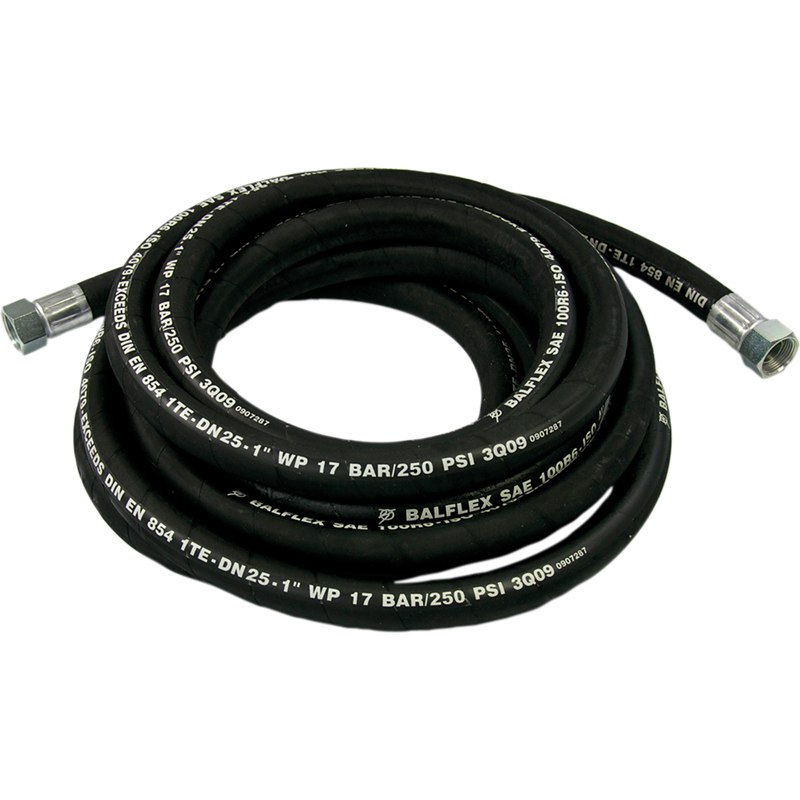 Flexible suction hose for oil extractors, with connections and tap