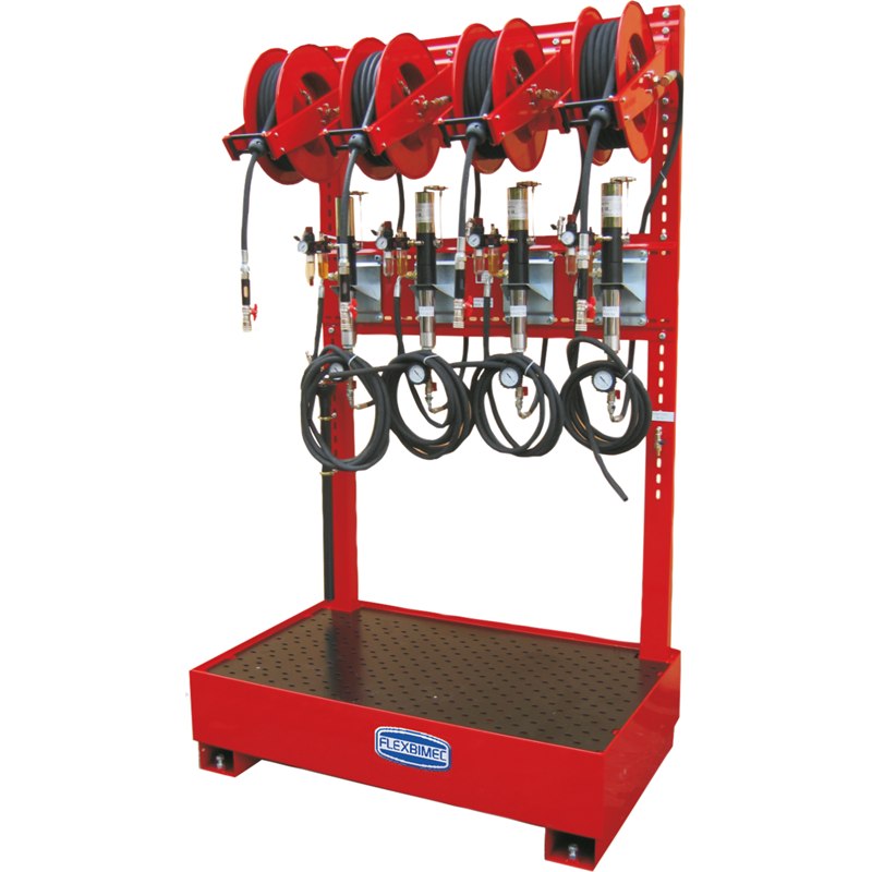 Kit for evacuating lubricants with steel framework and collecting tank for end-of-life vehicles - Kit for n. 2 fluids