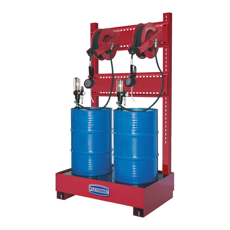 Complete kit “Tank Service Base” for dispensing 2 type of oil with hose reel with hose 10 m