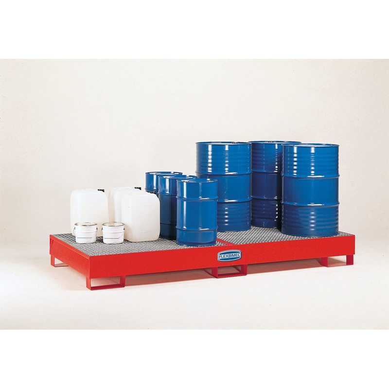 Spill containment pallet for 8 drums 208 l