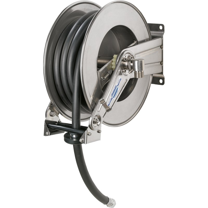 +289408 Spring driven stainless steel hose reel - Adjustable arm series - Atex 2014/34/EU certified, classification level II category 2…