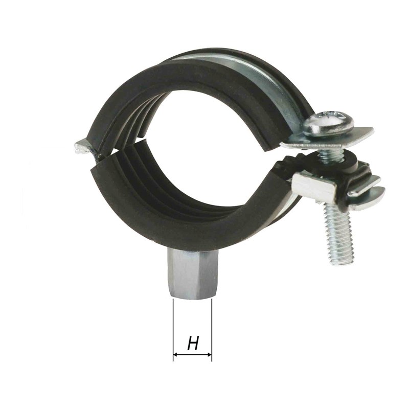 Pipe clamp in steel M8 for compressed air pipe - Ø 20 mm