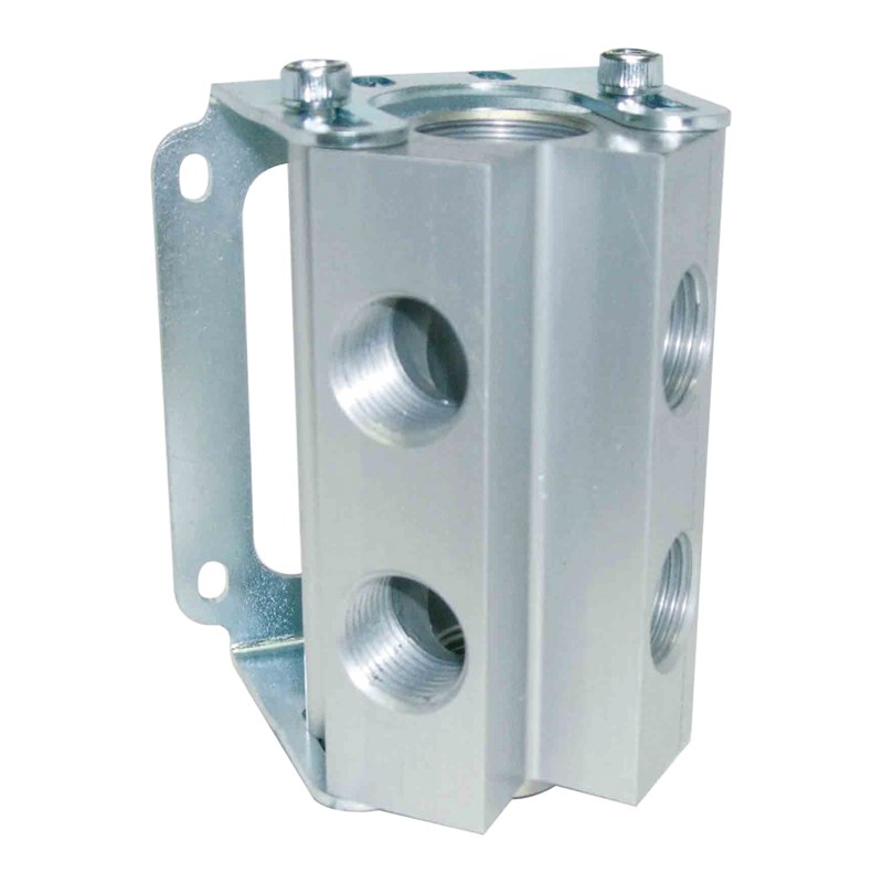 4-ways manifold with wall bracket for compressed air pipe - Ø 1/2" (F) x 1/2" (F)