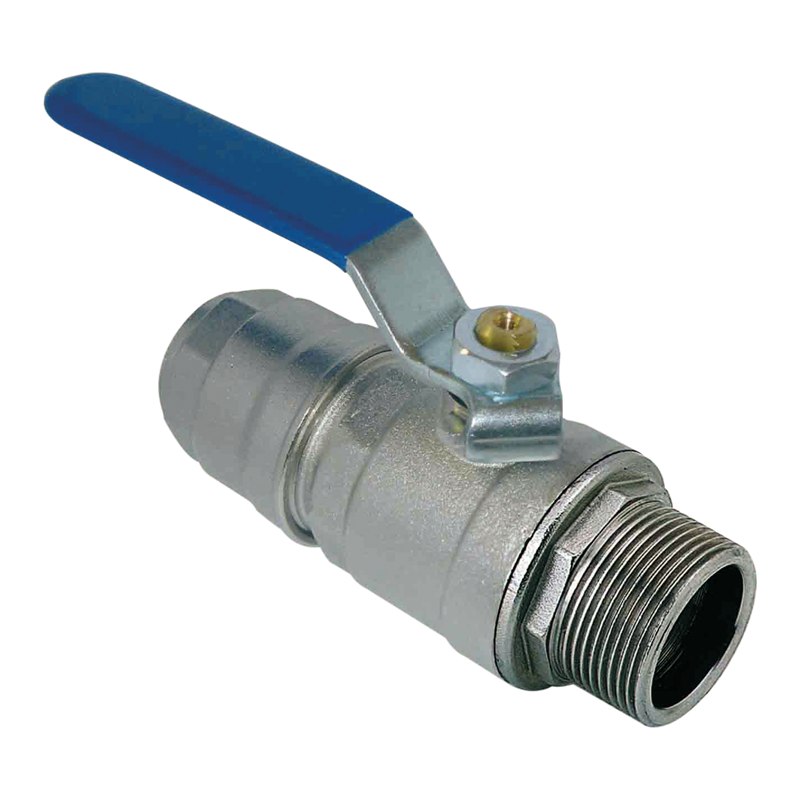 Ball valve for pipe/hose connection for compressed air pipe - Ø 20 mm x 1/2" (M)