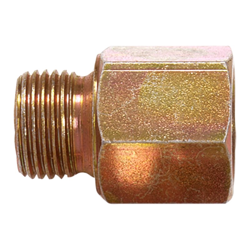 Zinc plated steel adapter F 1" - M 1" BSP with swivelling elbow F 1" - M 1" BSP. For hose reel